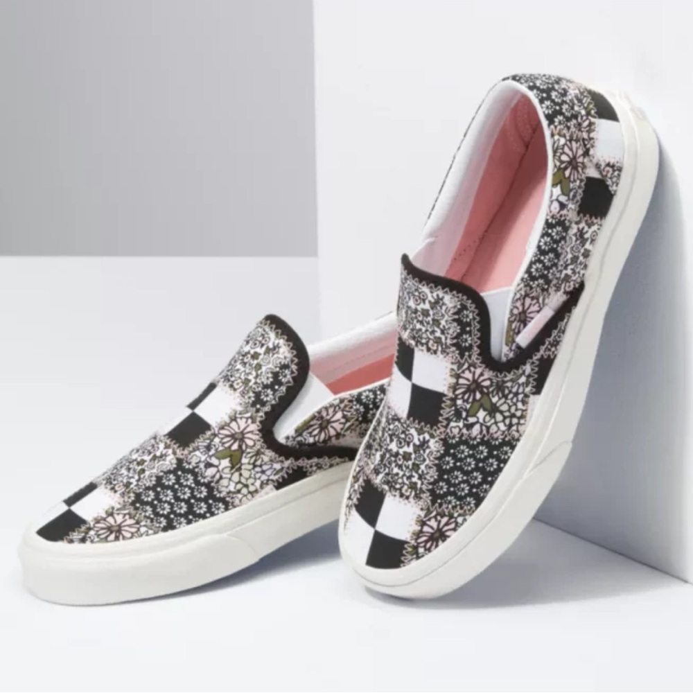 Vans classic slip on patchwork floral sneakers
